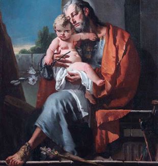 Giovanni Battista Tiepolo, de H. Jozef met Jezus, Santissimo Salvatore, Bergamo