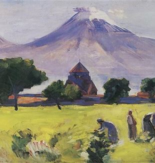 Martiros Saryan, 'Ararat en de Sint-Hripsime kerk', 1945