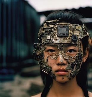 Alex Huanfa Cheng, Zonder titel, uit het project Electronauts. AI-gegenereerd beeld, tentoongesteld op Photo Vogue Festival 2023
