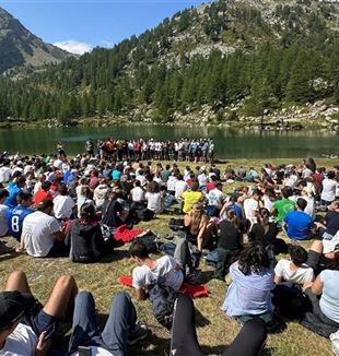 De wandeling tijdens de CLU Equipe in La Thuile