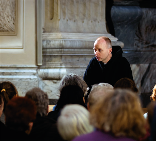 Mgr Erik Varden, bisschop van Trondheim (Noorwegen), tijdens de jubileumpelgrimstocht van Scandinavische katholieken.