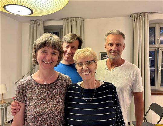 Krysia met Wiesia, Radek en Gabriel, vrienden uit Wrocław.